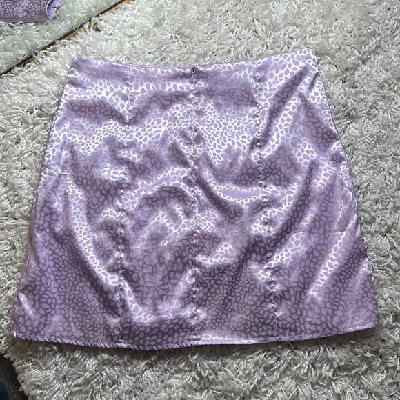 Purple Leopard Print Mini Skirt - Picture 2 of 4